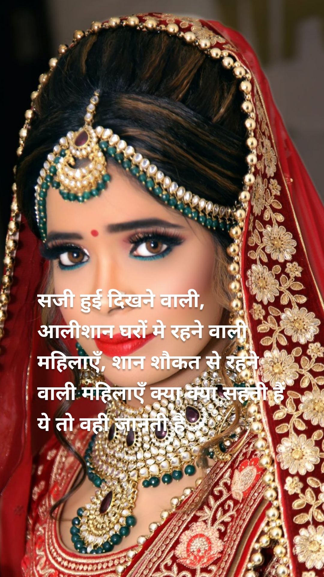 सजी हुई दिखने वाली, आलीशान घरों मे रहने वाली महिलाएँ, शान शौकत से रहने वाली महिलाएँ क्या क्या सहती हैं ये तो वही जानती हैं 