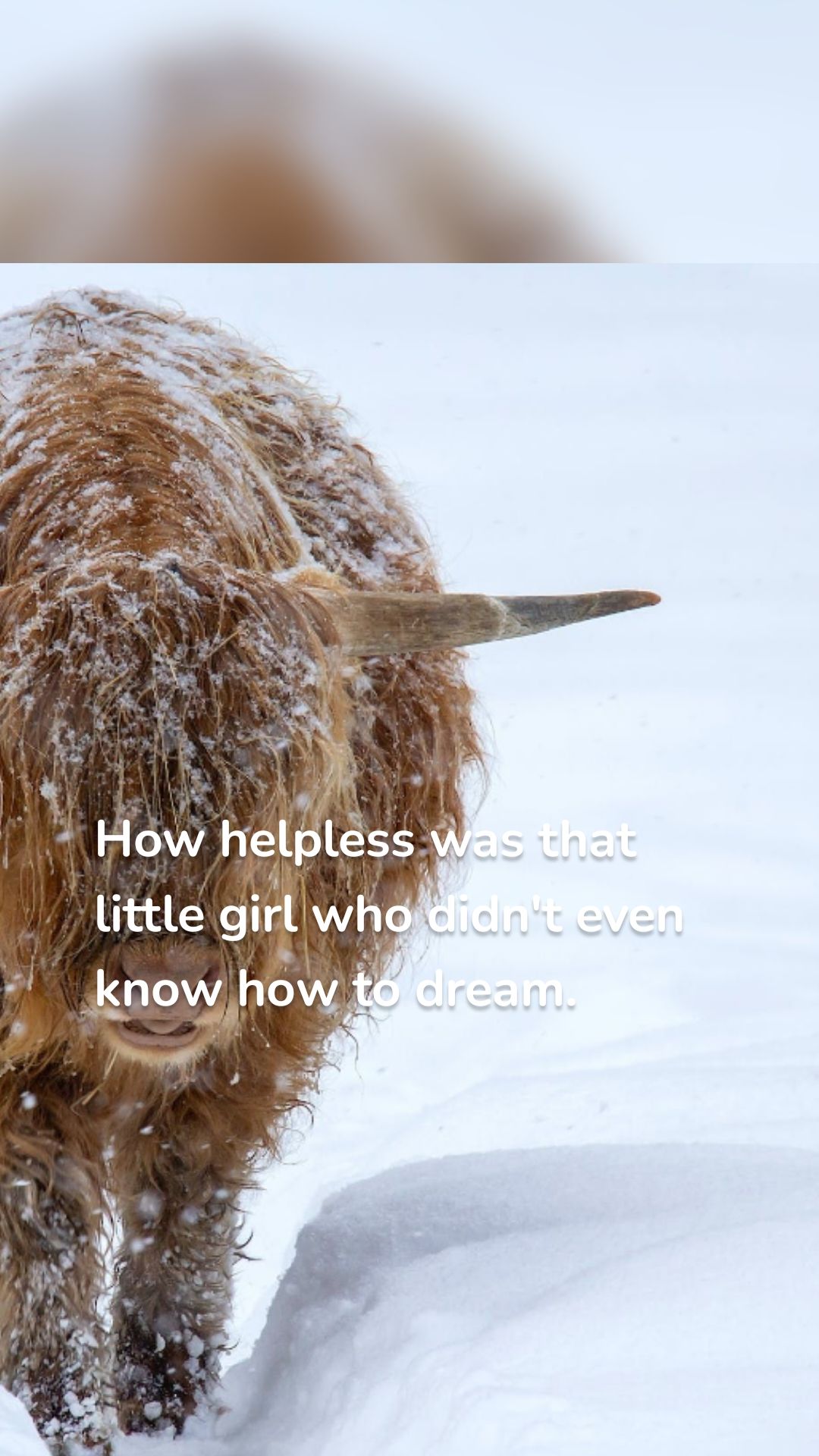 How helpless was that little girl who didn't even know how to dream. 