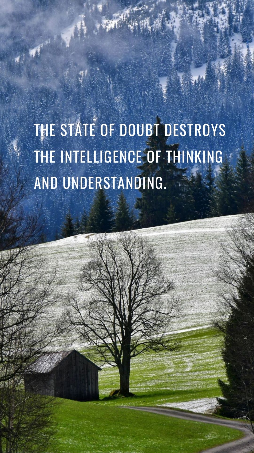 The state of doubt destroys the intelligence of thinking and understanding.